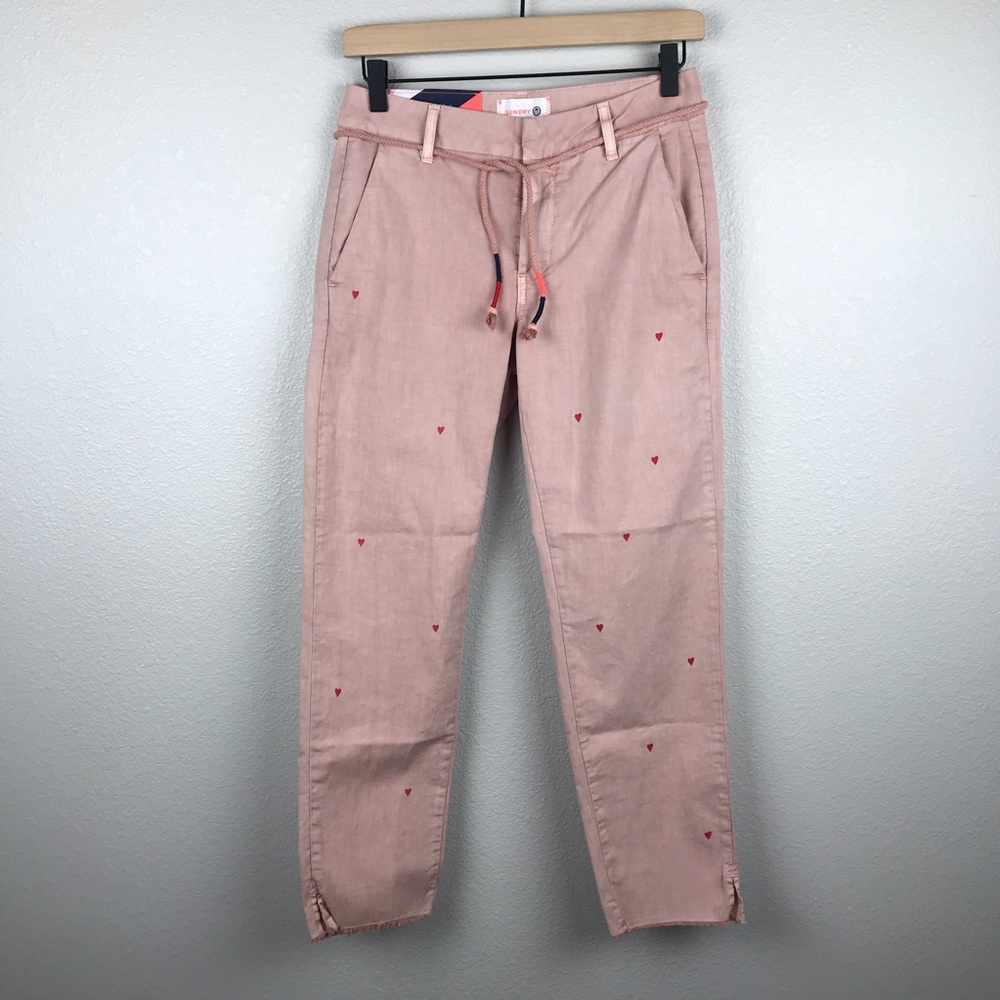 NWT Sundry Hearts La Fete Cropped Pant- Size 24